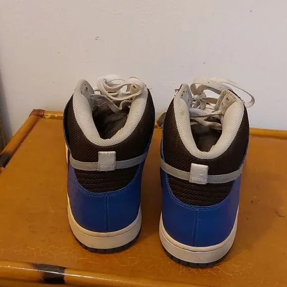 OG 2007 Nike Dunk High Premium Ostrich Blue Brown White Sneakers Size 13