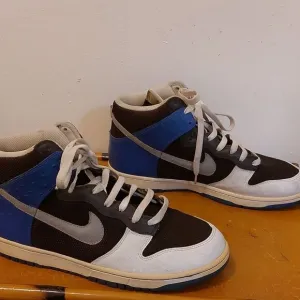 OG 2007 Nike Dunk High Premium Ostrich Blue Brown White Sneakers Size 13