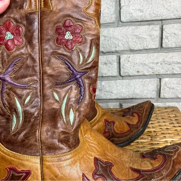 Old Gringo Golondrita Boot Volcano Floral Leather Cowboy Cowgirl