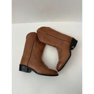 Old West Little Girls' Corona Calfskin Western Boots - Round Toe