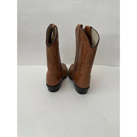 Old West Little Girls' Corona Calfskin Western Boots - Round Toe
