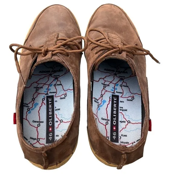 Oliberte’ Men’s Brown Leather Lace Comfort Shoes from Africa Size 46 / U…