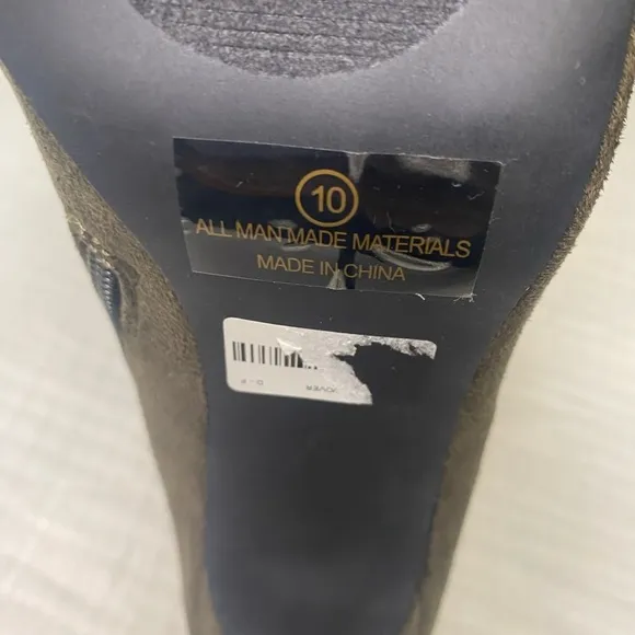 Oliya Green Stiletto 4 Inch Knee High Pointy Toe Boots Size 10
