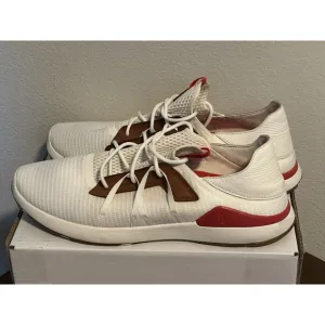 Olukai Mio Li Bright White/Red Lava Lightweight Breathable Mesh Sneaker Shoe 13