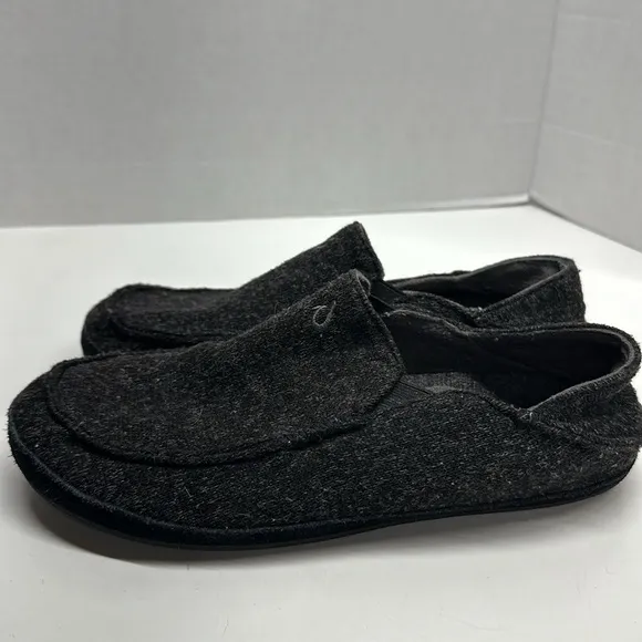 Olukai Moloa Hulu Slip On Slippers House Shoes Wool Blend Gray Men’s Size 9