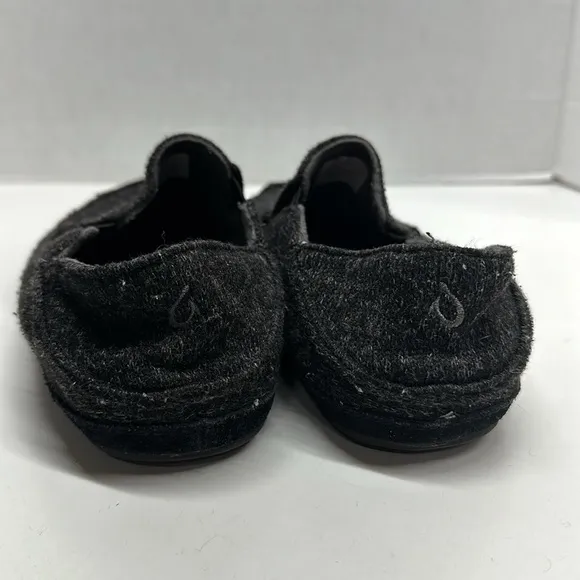 Olukai Moloa Hulu Slip On Slippers House Shoes Wool Blend Gray Men’s Size 9