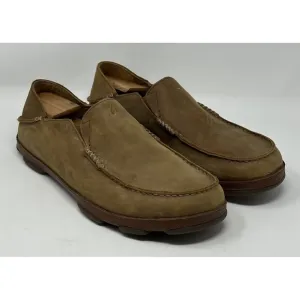 Olukai Moloa Slippers Men’s 13 Brown Leather Slip On Casual Comfort Shoes