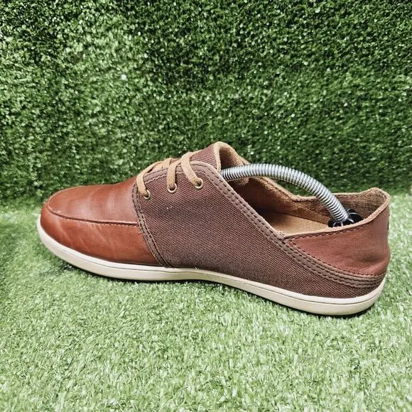 Olukai Nohea Lace Up Brown Leather‎ Comfort Drop Heel Shoes Mens Size US 10.5