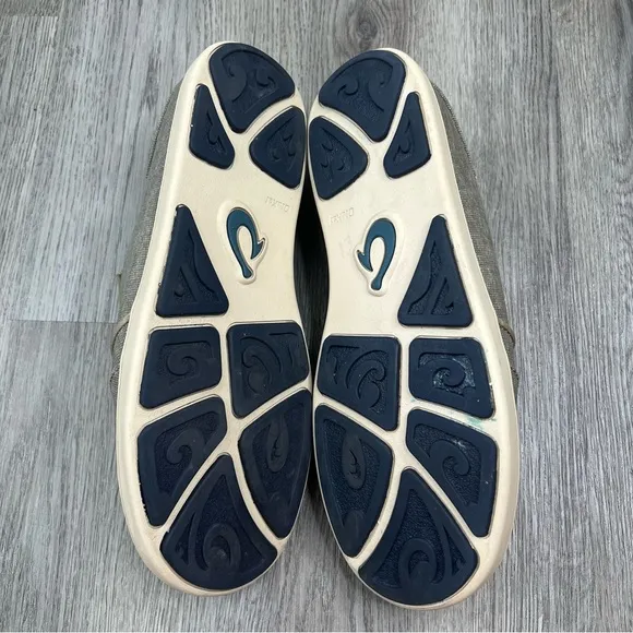Olukai Nohea Lole Shoes Mens 11 Beige Casual Canvas Fishing Shoe Slip On Comfort