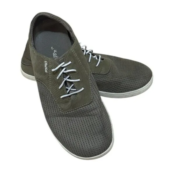 OluKai Nohea Moku Boat Shoes 10 Men Green Hawaii Breathable Quick Drying Slip On