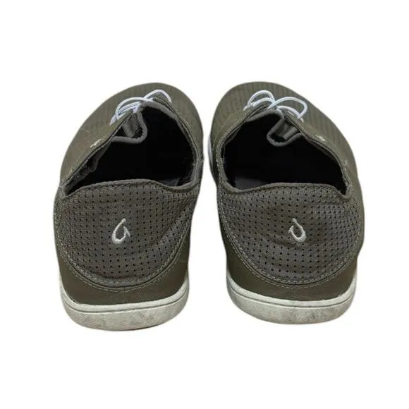 OluKai Nohea Moku Boat Shoes 10 Men Green Hawaii Breathable Quick Drying Slip On
