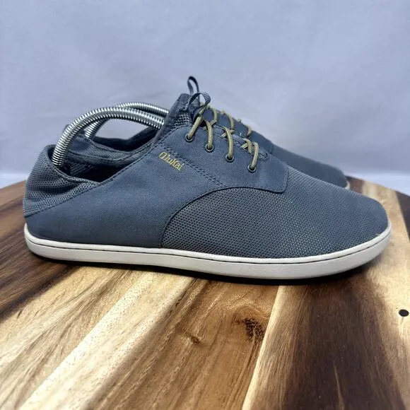 Olukai Nohea Moku Shoes Sneakers Men's 9.5 Gray Slip On Tieless Comfort Walking