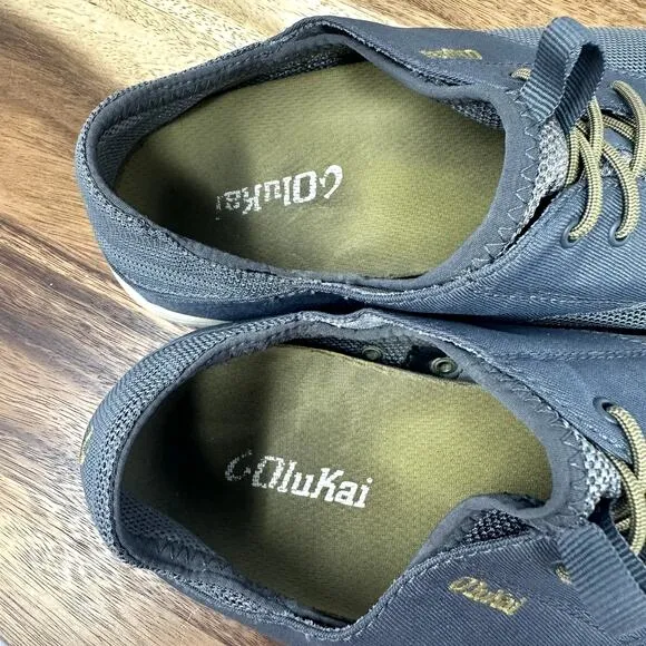 Olukai Nohea Moku Shoes Sneakers Men's 9.5 Gray Slip On Tieless Comfort Walking