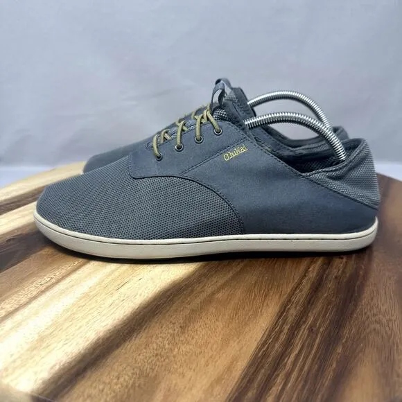 Olukai Nohea Moku Shoes Sneakers Men's 9.5 Gray Slip On Tieless Comfort Walking