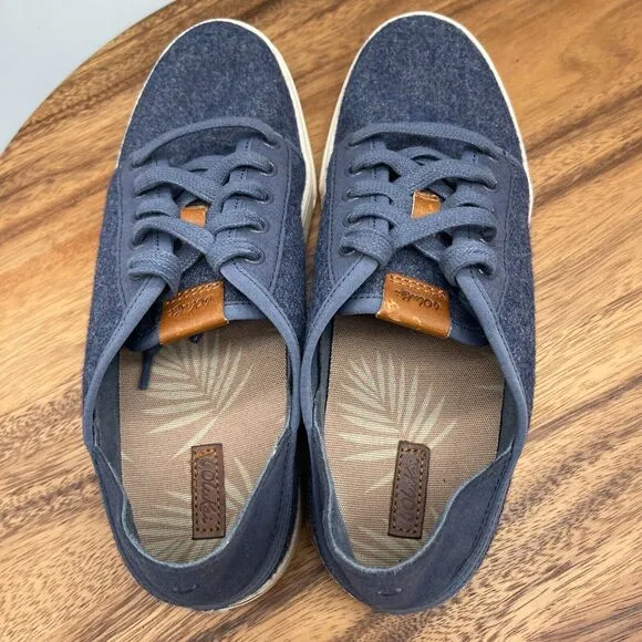 Olukai Pehuea Li Hulu Shoes Womens Size 9 Blue Lace-Up Comfort Walking Sneakers