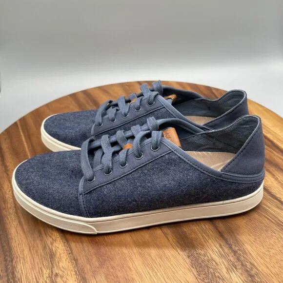 Olukai Pehuea Li Hulu Shoes Womens Size 9 Blue Lace-Up Comfort Walking Sneakers