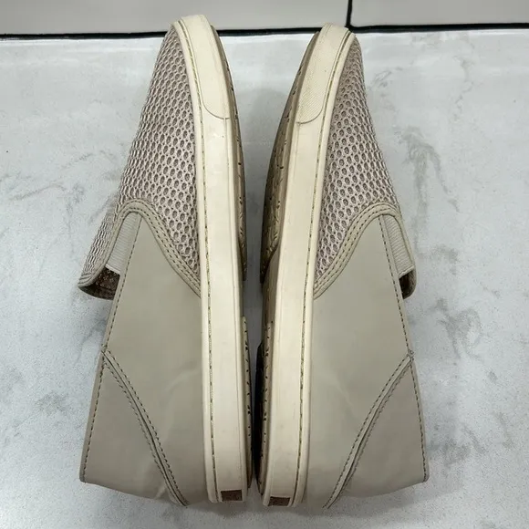 Olukai Pehuea Shoes Women’s 9.5 Tapa Beige Mesh Comfort Slip On Loafer Sneakers
