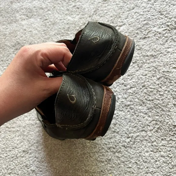 Olukai Shoes Mens Size 10 Leather Moloa Slip On Loafers Casual Comfort