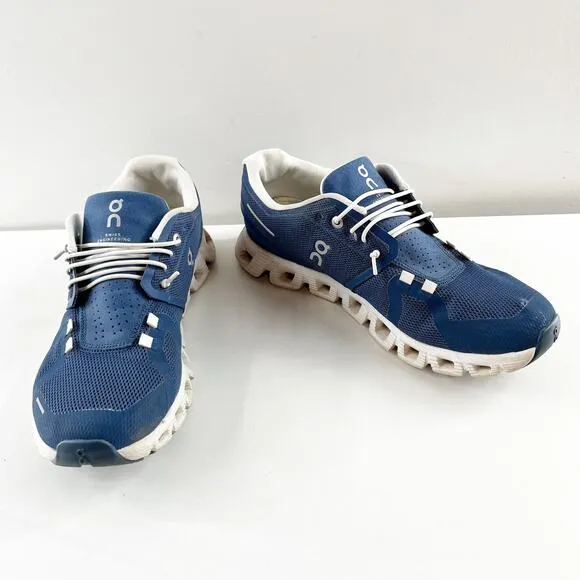 On Cloud 5 Breathable Mesh Lace Up Running Shoes Sneakers Blue White 9