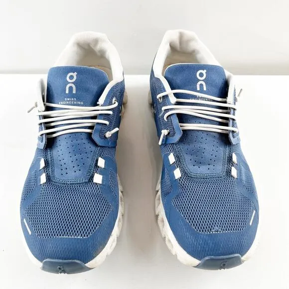 On Cloud 5 Breathable Mesh Lace Up Running Shoes Sneakers Blue White 9