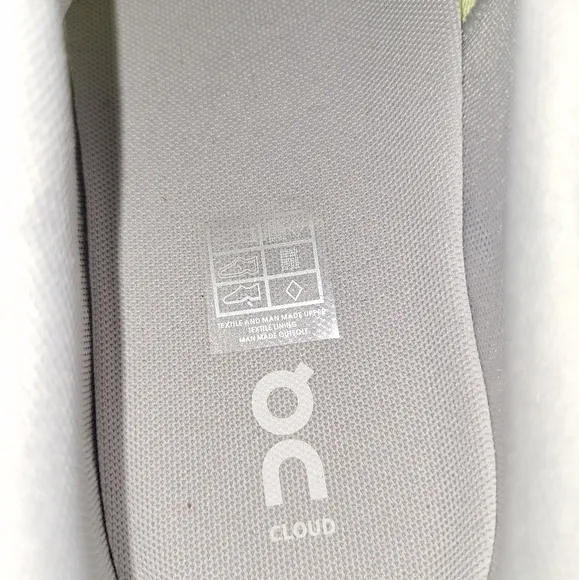 On Cloud Running shoes in mens size 14 in a neon yellow/green color. NWOB.