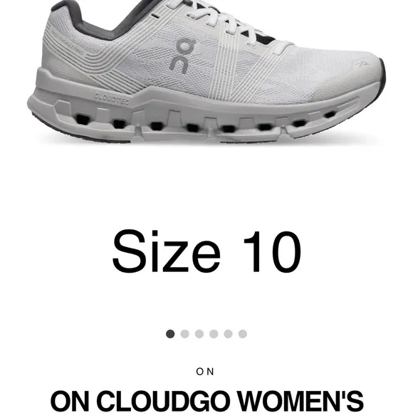 On cloud Running Women's Cloudgo Shoes - White and Gray. Size 10