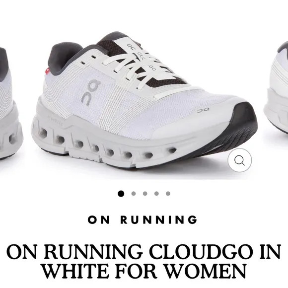 On cloud Running Women's Cloudgo Shoes - White and Gray. Size 10
