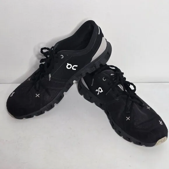 On Cloud X 3 Mens Sz 12 Black Running Shoes Sneakers 60.98705 Swiss Engineering