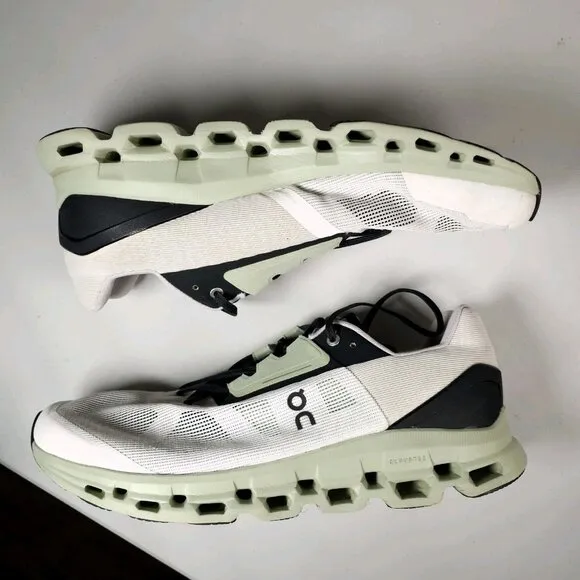 ON CLOUDSTRATUS Green White Men's Running Athletic Shoes CLOUDTEC Size 14 M