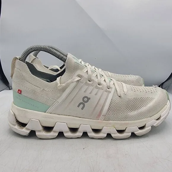 On Cloudswift 3 Womens Size 8 White Green Shoes Running Walking Sneaker Comfort