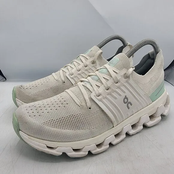 On Cloudswift 3 Womens Size 8 White Green Shoes Running Walking Sneaker Comfort