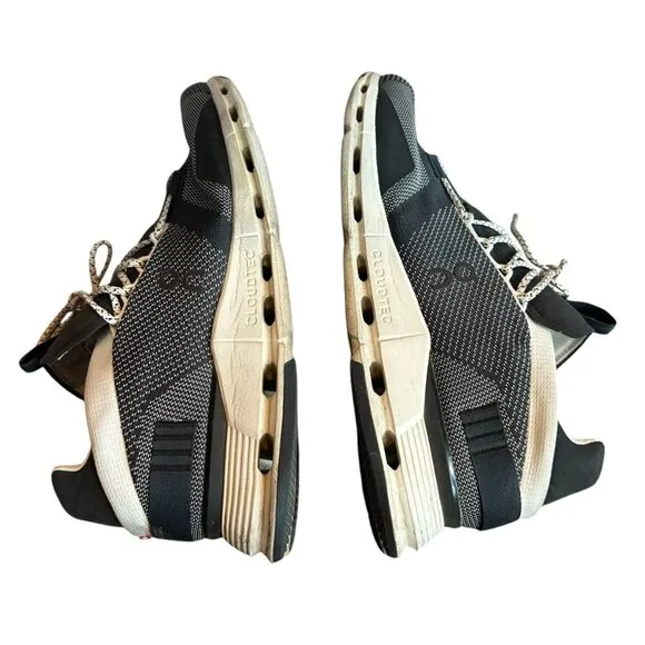 On Running Cloudnova Black White Sneakers Tennis Shoes Athletic Active Size 13