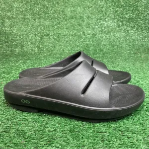 Oofos Ooahh Recovery Mens 9 / Womens 11 Black Slide Comfort Sandal Shoes - NEW