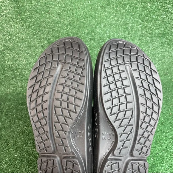 Oofos Ooahh Recovery Mens 9 / Womens 11 Black Slide Comfort Sandal Shoes - NEW