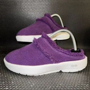 Oofos OOcoozie Slippers Comfort Fleece Recovery Slip On Purple Shoe Size 10
