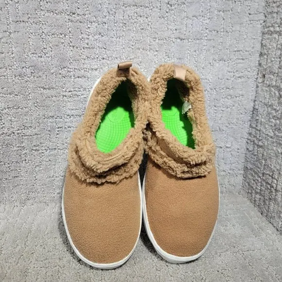Oofos OOcoozie Womens Size US 9 Brown Low Top Comfort Fleece Slip On Shoes