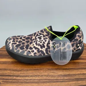 Oofos Oomg Eezee Shoes Women 8.5 Black Cheetah Comfort Recovery Slip On Sneakers