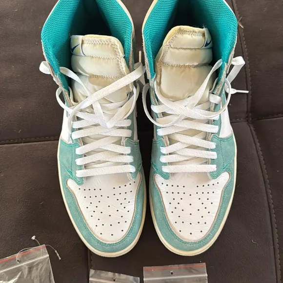 Open to offers Air Jordan High OG Sneakers in Teal and White