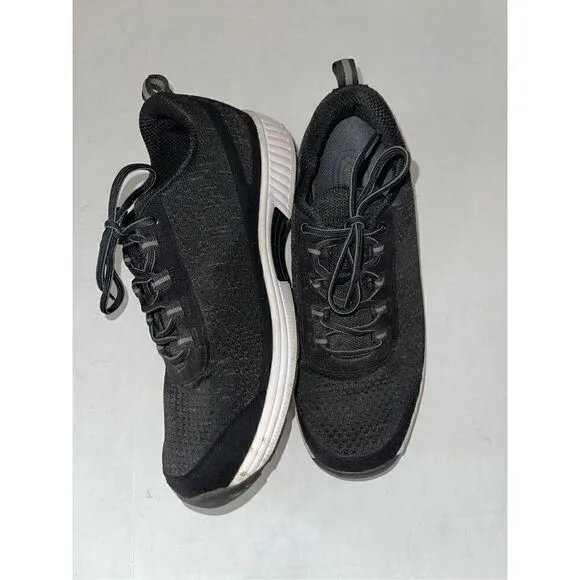 OrthoFeet 619 Shoes Black Athletic Comfort Walking Diabetic Mens 11.5