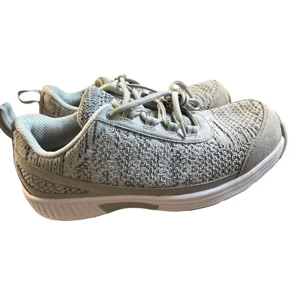 Orthofeet Lightweight Men's Shoe Size 10.5 Gray Knit Breathable Sneakers‎