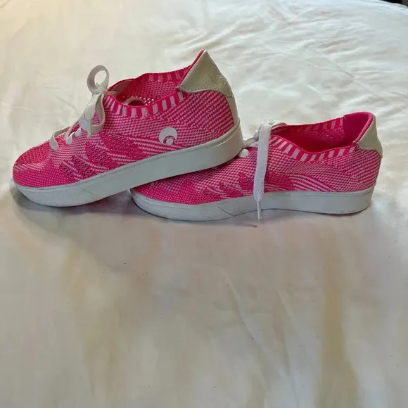 Osiris Girls Hot Pink White Mesh Breathable Skateboard Shoes | Size 4