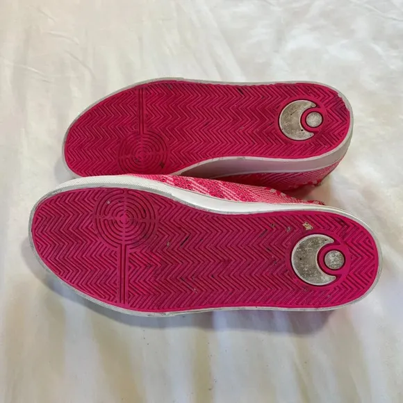 Osiris Girls Hot Pink White Mesh Breathable Skateboard Shoes | Size 4