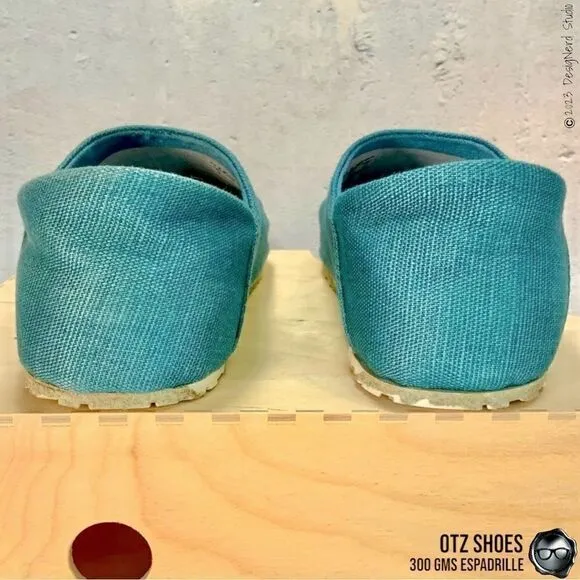 OTZ SHOES OTZ-300GMS ESPADRILLES IN MAUI BLUE COURSE LINEN WITH CORK SIZE EU 36