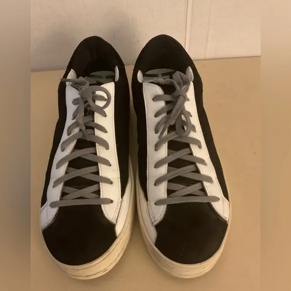 P448 John mens black suede leather Project Sustainability sneakers Size 9.5 /42