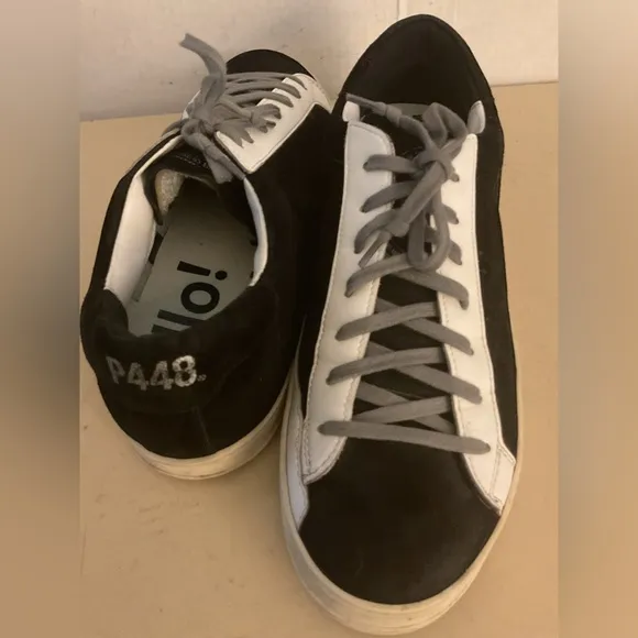 P448 John mens black suede leather Project Sustainability sneakers Size 9.5 /42