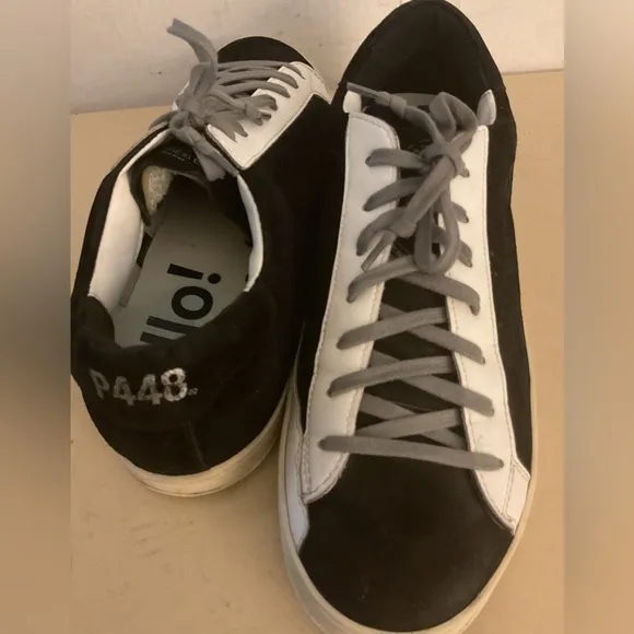 P448 John mens black suede leather Project Sustainability sneakers Size 9.5 /42