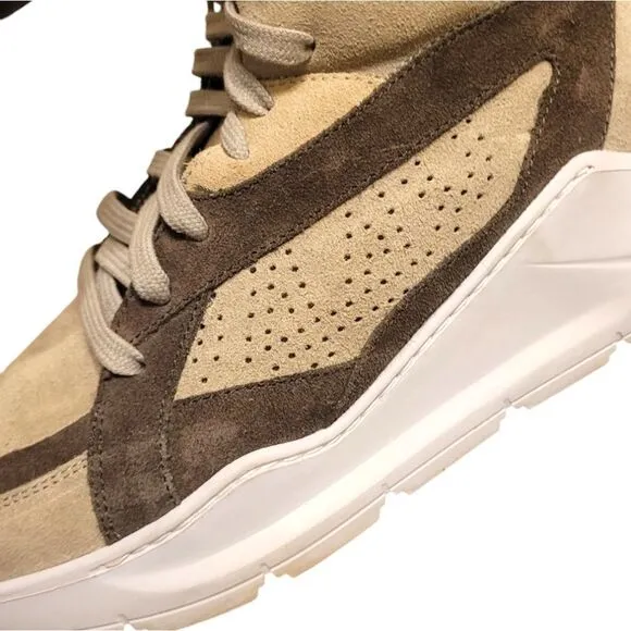 P448 Light Brown Suede Chunky Sneakers Size 39