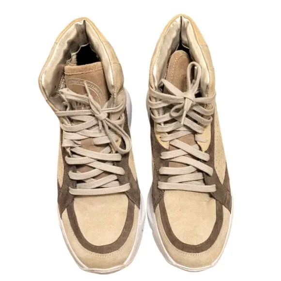 P448 Light Brown Suede Chunky Sneakers Size 39