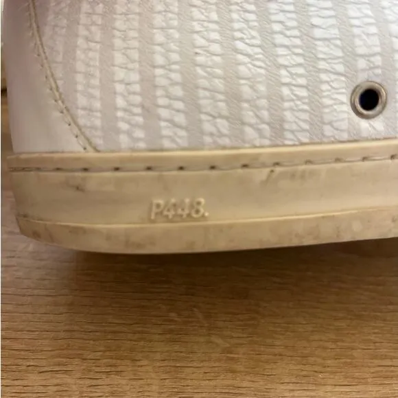 P448 Womens Skate High Top Sneakers Leather Suede Cream Size 38 / US 7.5-8