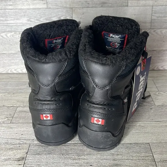 PAJAR Canada Black Waterproof Winter Construction Boots Size 7.5 / 8